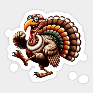Old Turkey Funny Retro Bird for Thanksgiving Sticker